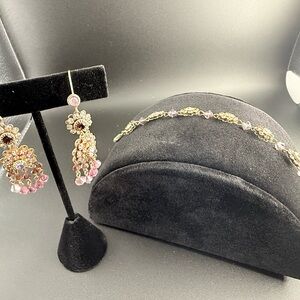 Delicate Gold and Pink Drop Earrings - Elegant Women’s Jewelry